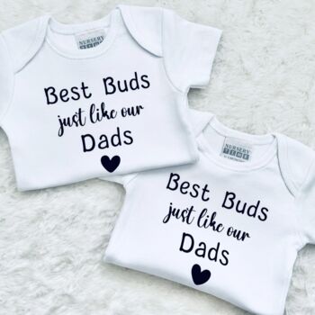 Best Buds Just Like Our Dads Baby Vests, 3 of 8