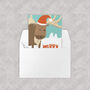 Set Of Eight A6 Cute Festive Animals Christmas Card Pack, thumbnail 4 of 5