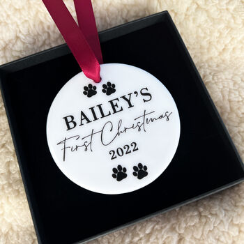 Puppy's Dogs 1st First Christmas Personalised Bauble, 10 of 10