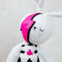 Ziggy The Handknit Neon Pink Bowie Bunny, thumbnail 4 of 10