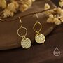 Sterling Silver Hammered Disks And Circle Dangle Drop Earrings, thumbnail 4 of 11