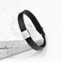 Personalised Men's Soho Tag Message Leather Bracelet, thumbnail 8 of 9