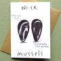Nice Mussels Valentines Card, thumbnail 2 of 2
