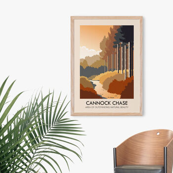 Cannock Chase Aonb Travel Poster Art Print, 4 of 8