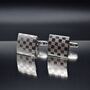 Silver Chess Cufflinks Vintage Chessboard, thumbnail 1 of 5