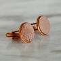 Secret Message Solid Copper Cufflinks, thumbnail 2 of 7
