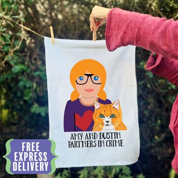 Build Your Own Personalised Cat Mum Gift Tea Towel, 2 of 12