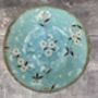 Turquoise Sakura / Cherry Blossom Flower Patterned Bowl, 21cm, thumbnail 3 of 3