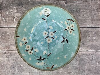 Turquoise Sakura / Cherry Blossom Flower Patterned Bowl, 21cm, 3 of 3