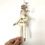 Spun Cotton Christmas Decoration Gold Twig Girl, thumbnail 5 of 6