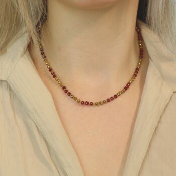 Red Gold Handmade Freshwater Bohemian Necklace, 3 of 9