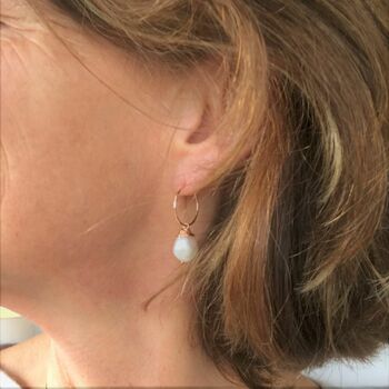 Baroque Pearl Hoop Earrings, 9 of 10