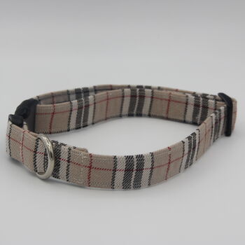 Beige Tartan Dog Collar, 7 of 10