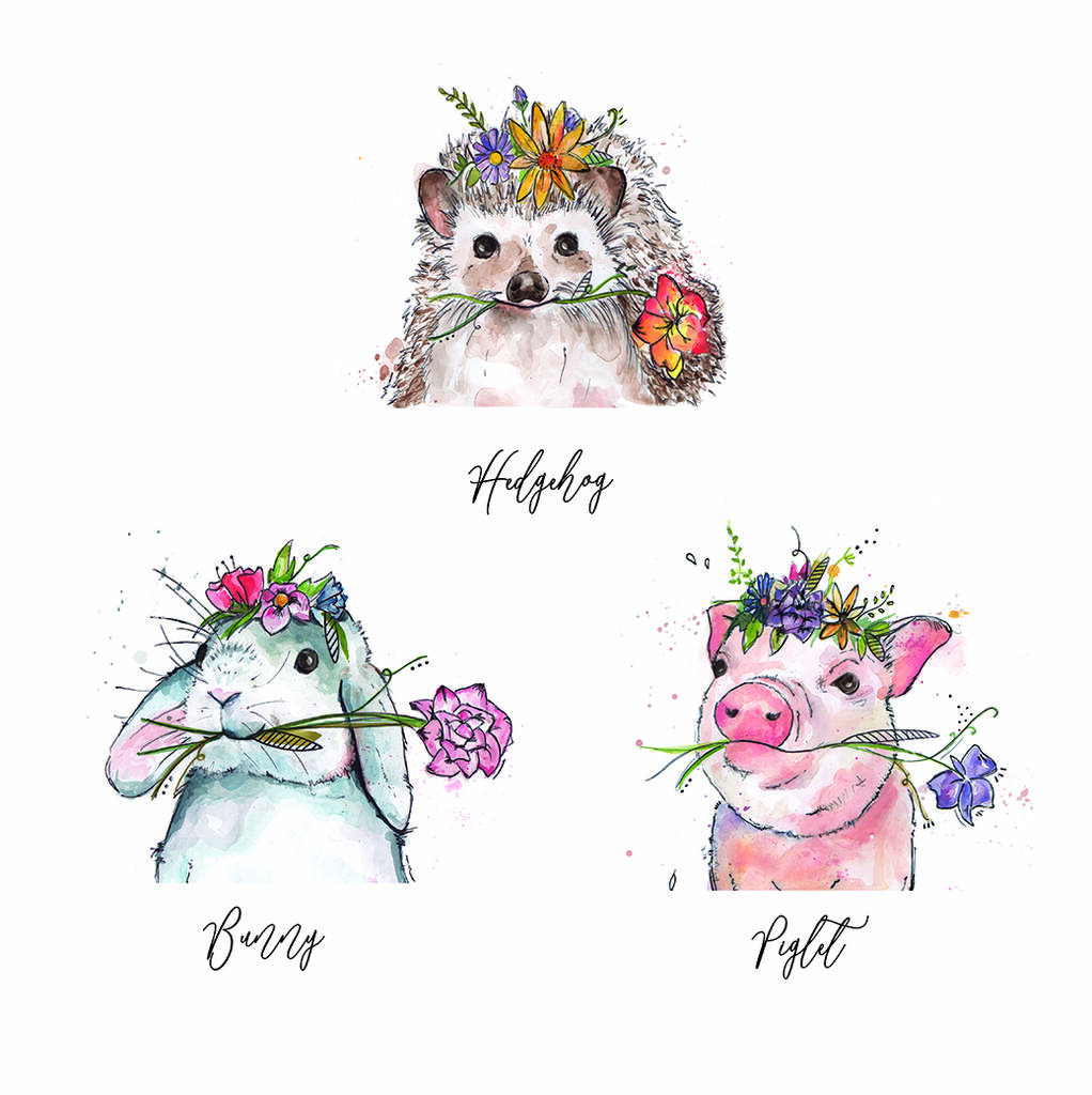 Watercolour Baby Animal Print By Vintage Designs Reborn | Watercolour Baby Animal Print By Vintage Designs Reborn |