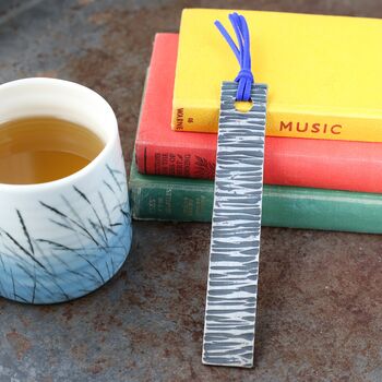 11th Anniversary Gift, Forged Stripy Steel Bookmark, Personalised, 7 of 7