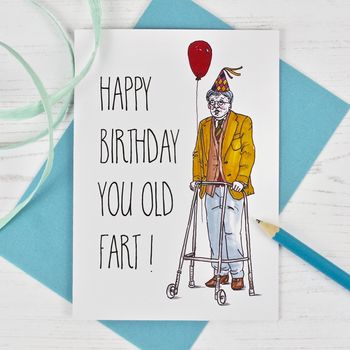 Funny Old Fart Birthday Card By Adam Regester Design ...