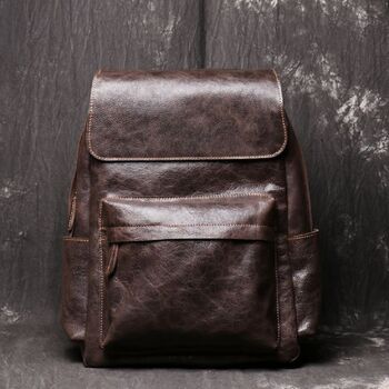 Military Style Genuine Leather Backpack, 11 of 12