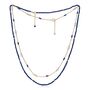 Clara Double Chain Necklace With Lapis Lazuli And Pearls, thumbnail 2 of 4