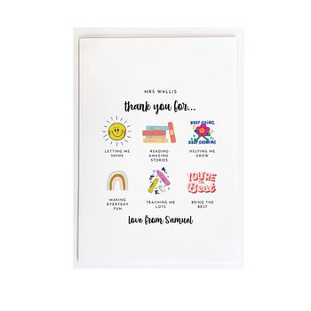 Thank You Teacher Card Personalised, 6 of 6
