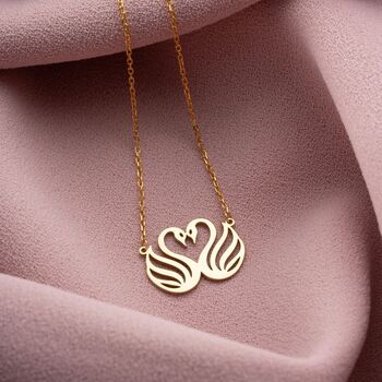 Eternal Love Heart Swans Necklace, 12 of 12