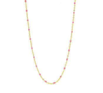 Waterproof Gold Plated Chain Necklace With Pink Dots, 2 of 3