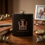 Personalised No.One Dad Engraved Black Metal Hip Flask 6oz, thumbnail 1 of 5