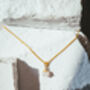Rose Quartz Nugget Necklace Real 18k Gold Plated Gift, thumbnail 4 of 5