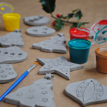 Personalised Christmas Decorations Pottery Kit, 4 of 10