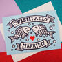 Officially Married Funny Fish Card, thumbnail 1 of 4