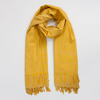 Embroidered Natural Cotton Scarf, 3 of 6