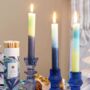 Three Ombre Blue ,Green And Yellow Candles, thumbnail 1 of 2