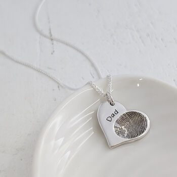Personalised Silver Fingerprint Heart Pendant, 2 of 6
