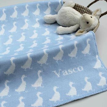 Personalised Knitted Duck Baby Blanket, 4 of 9