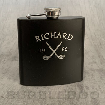 Personalised Golfers Hip Flask, 2 of 5