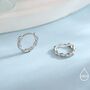 Sterling Silver Dainty Hoop Earrings With Braided Details, thumbnail 4 of 11