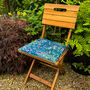 Water Resistant Garden Chair Seat Pads Cottage Teal, thumbnail 2 of 6