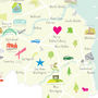 Personalised Tyne And Wear Map: Add Favourite Places, thumbnail 3 of 3