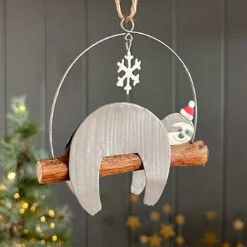 Christmas Sloth Hanging Decoration, 2 of 3