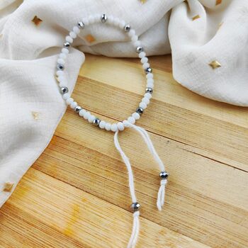 Adjustable White Crystal Beads Elegant Daily Bracelet, 8 of 8