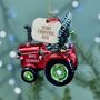 Personalised Red Christmas Tractor Bauble, thumbnail 1 of 3