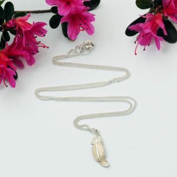 Feather Necklace In Sterling Silver, 3 of 12