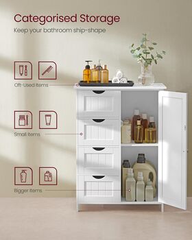 Freestanding Bathroom Storage Cabinet With Drawers, 5 of 10