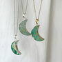 Gemstone Crescent Moon Gold Or Silver Plated Necklace, thumbnail 4 of 12