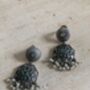 Blue Oxidised Dangle Earrings, thumbnail 3 of 4