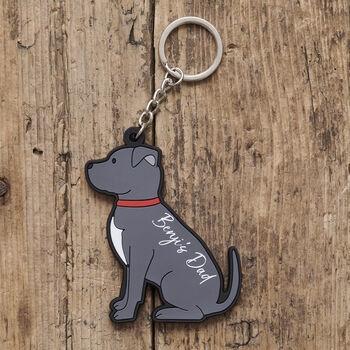 Staffie Key Ring Personalisation Available, 2 of 4