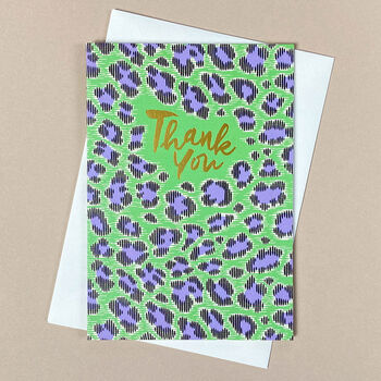 Eight Thank You Ikat Leopard Spot Note Cards Box Set, 9 of 10