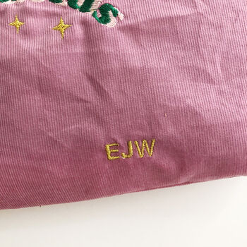 Personalised Yoga Embroidery Make Up Pouch Bag, 3 of 5