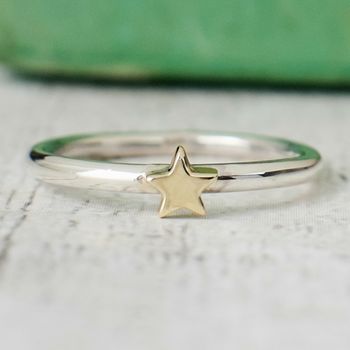 Handmade Silver And Gold Star Ring, 2 of 8
