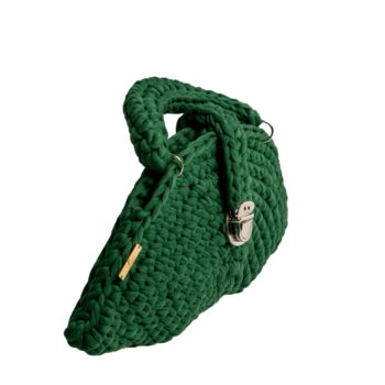 Half Moon Luxury Handmade Crochet Knit Hand Bag, 3 of 6