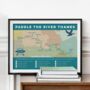 Gift For Paddleboarders – River Thames Map Art Print, thumbnail 1 of 10
